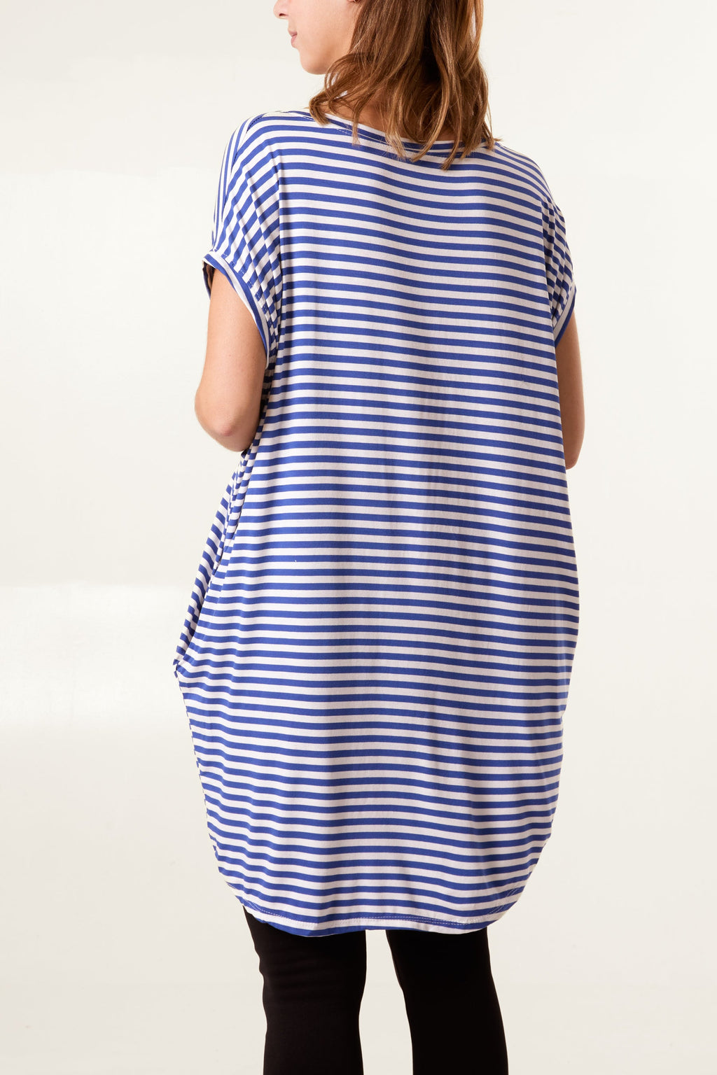 Round Neck Striped Relaxed T-Shirt