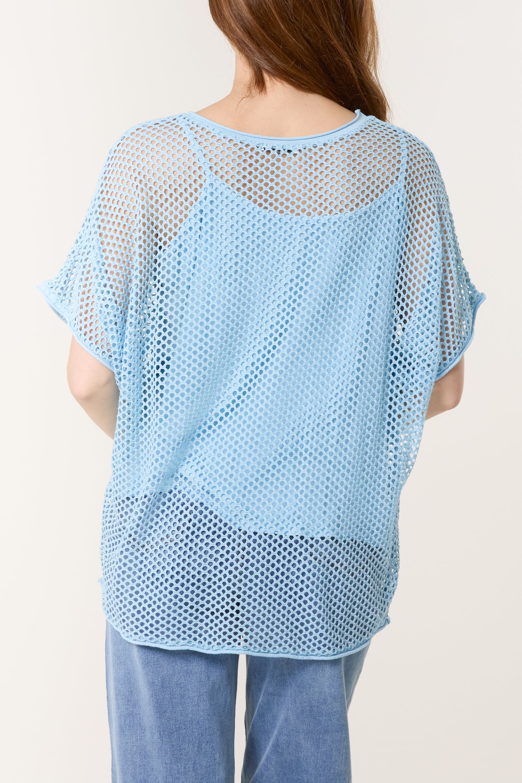 Short Sleeve Lined Net Top