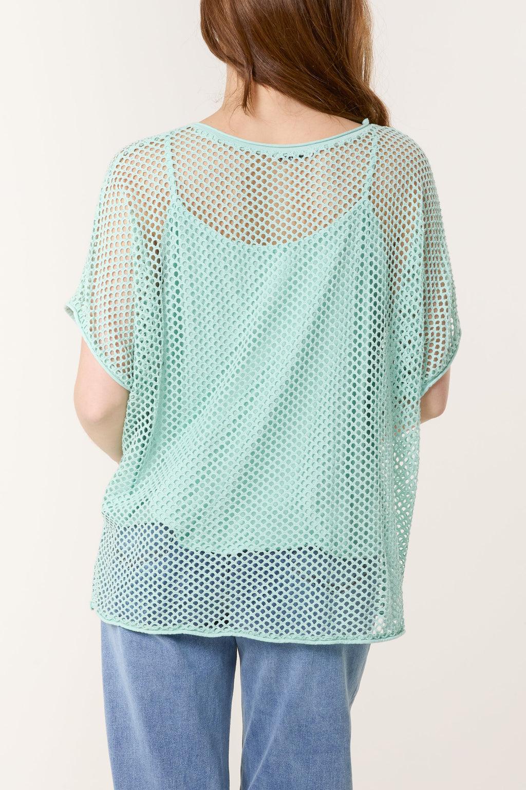 Short Sleeve Lined Net Top