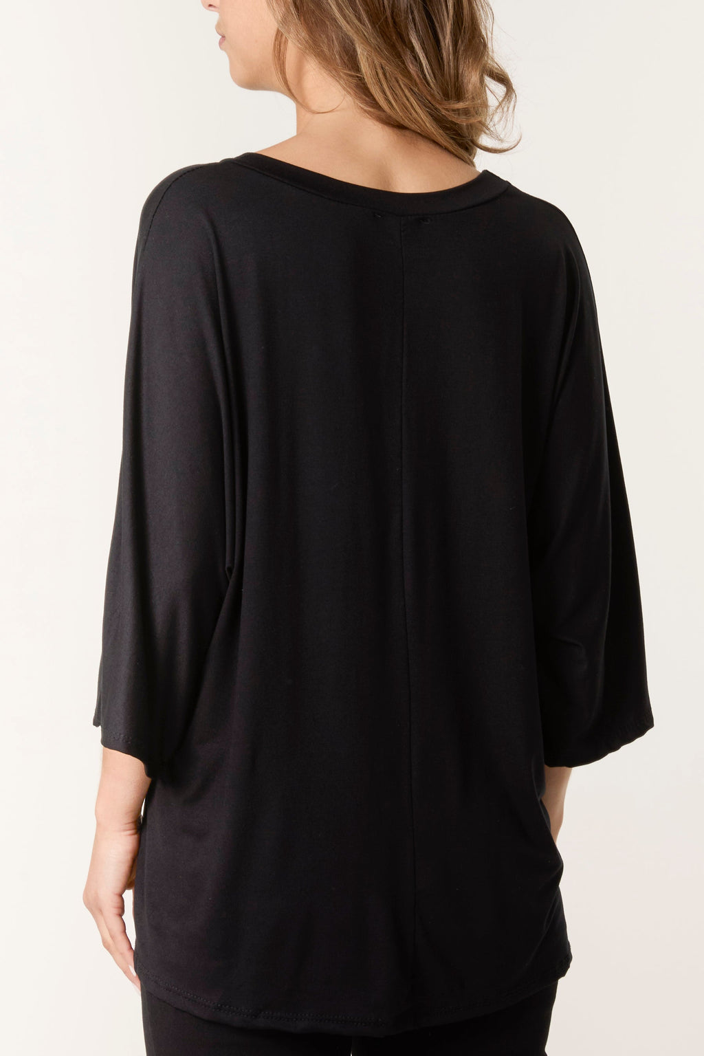 Round Neck 3/4 Sleeve Stretch Top