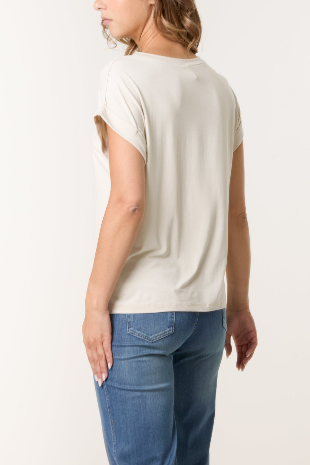 Stretchy Round Neck Short Sleeve T-Shirt