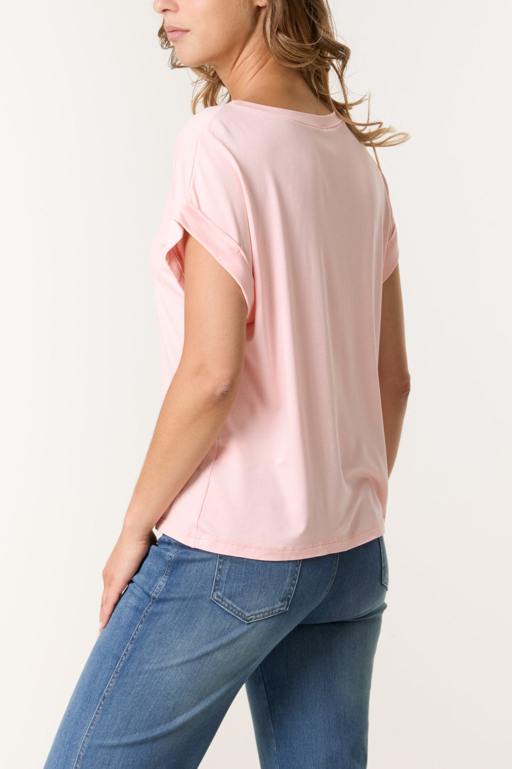 Stretchy Round Neck Short Sleeve T-Shirt