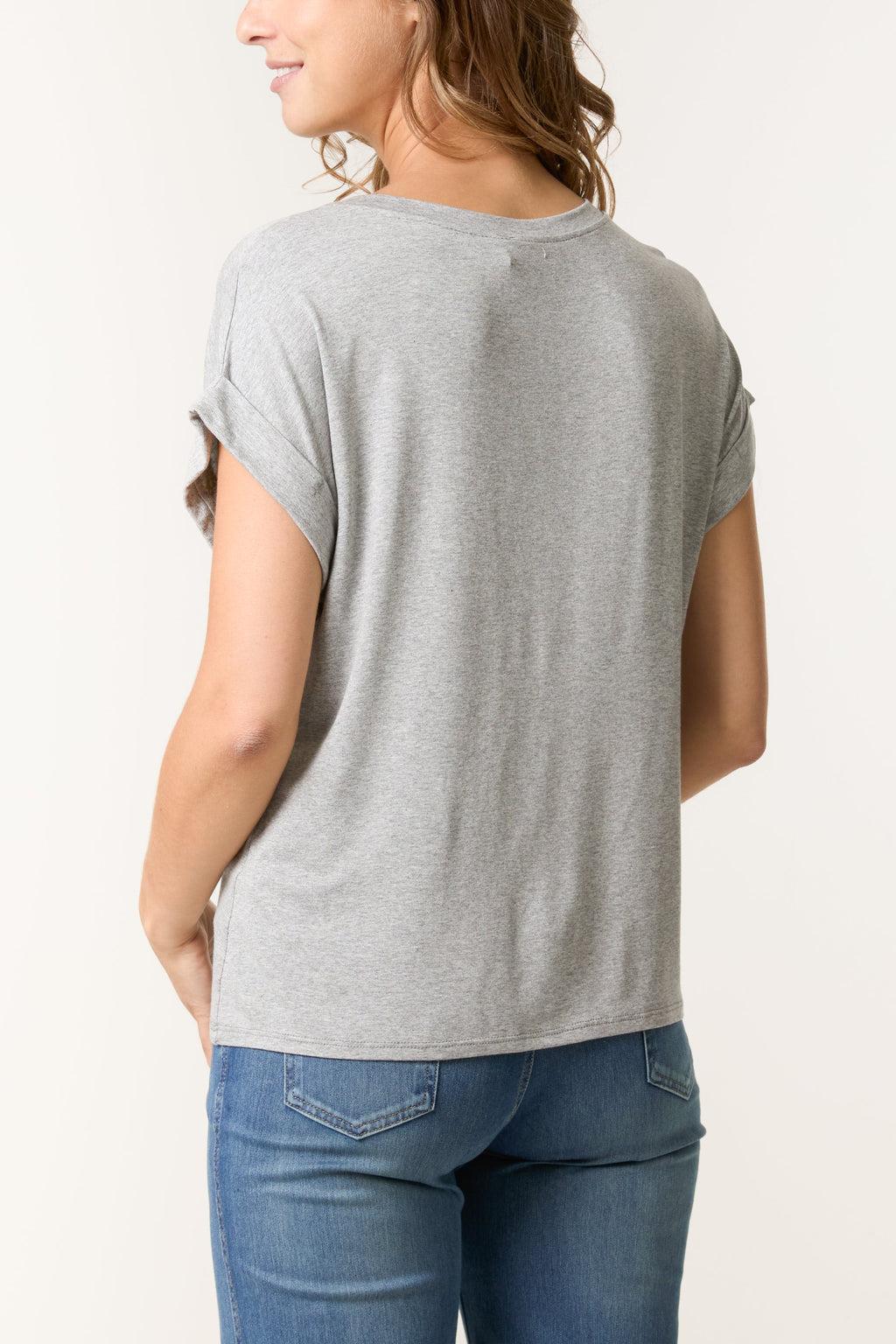 Stretchy Round Neck Short Sleeve T-Shirt