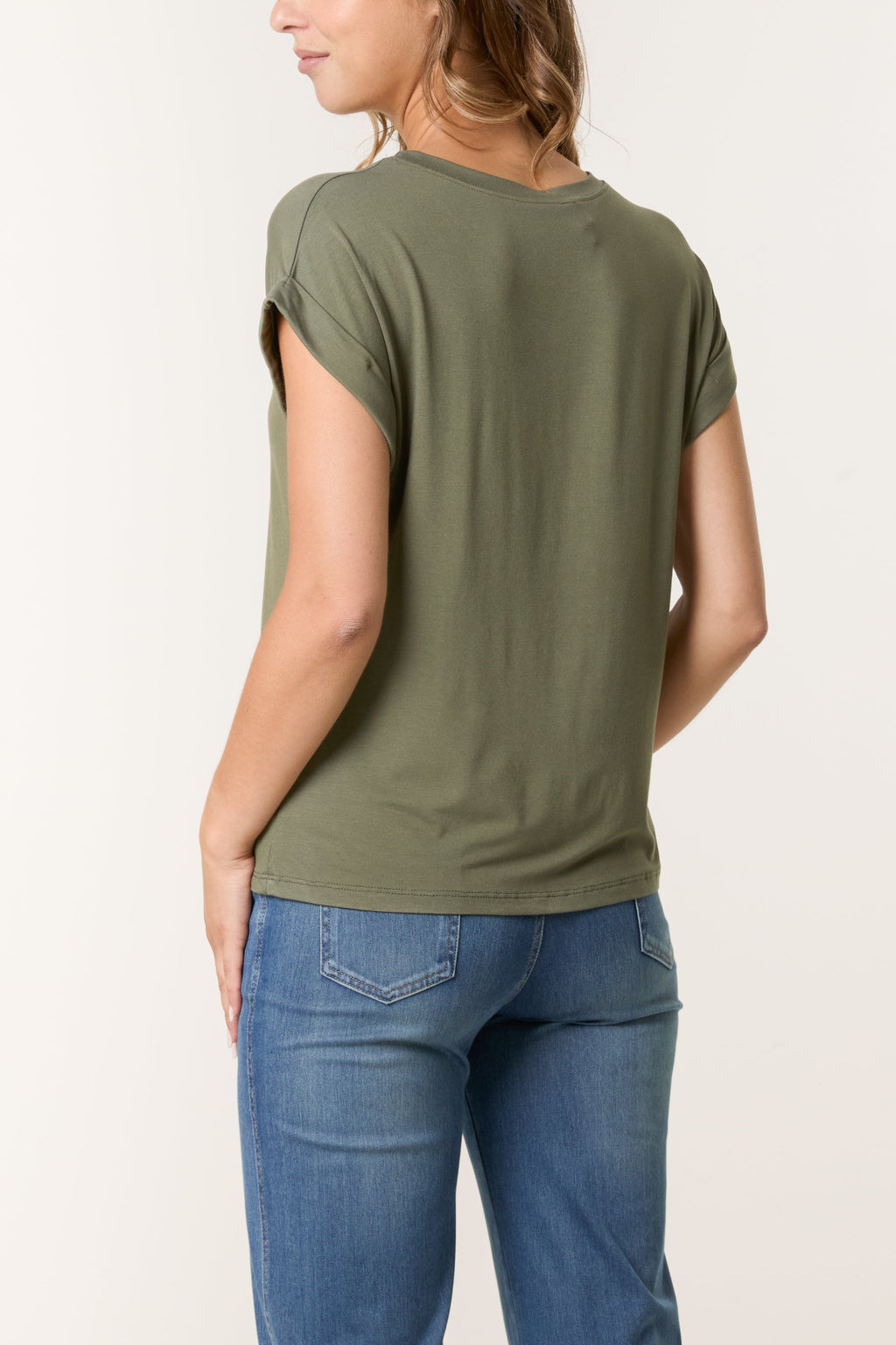 Stretchy Round Neck Short Sleeve T-Shirt