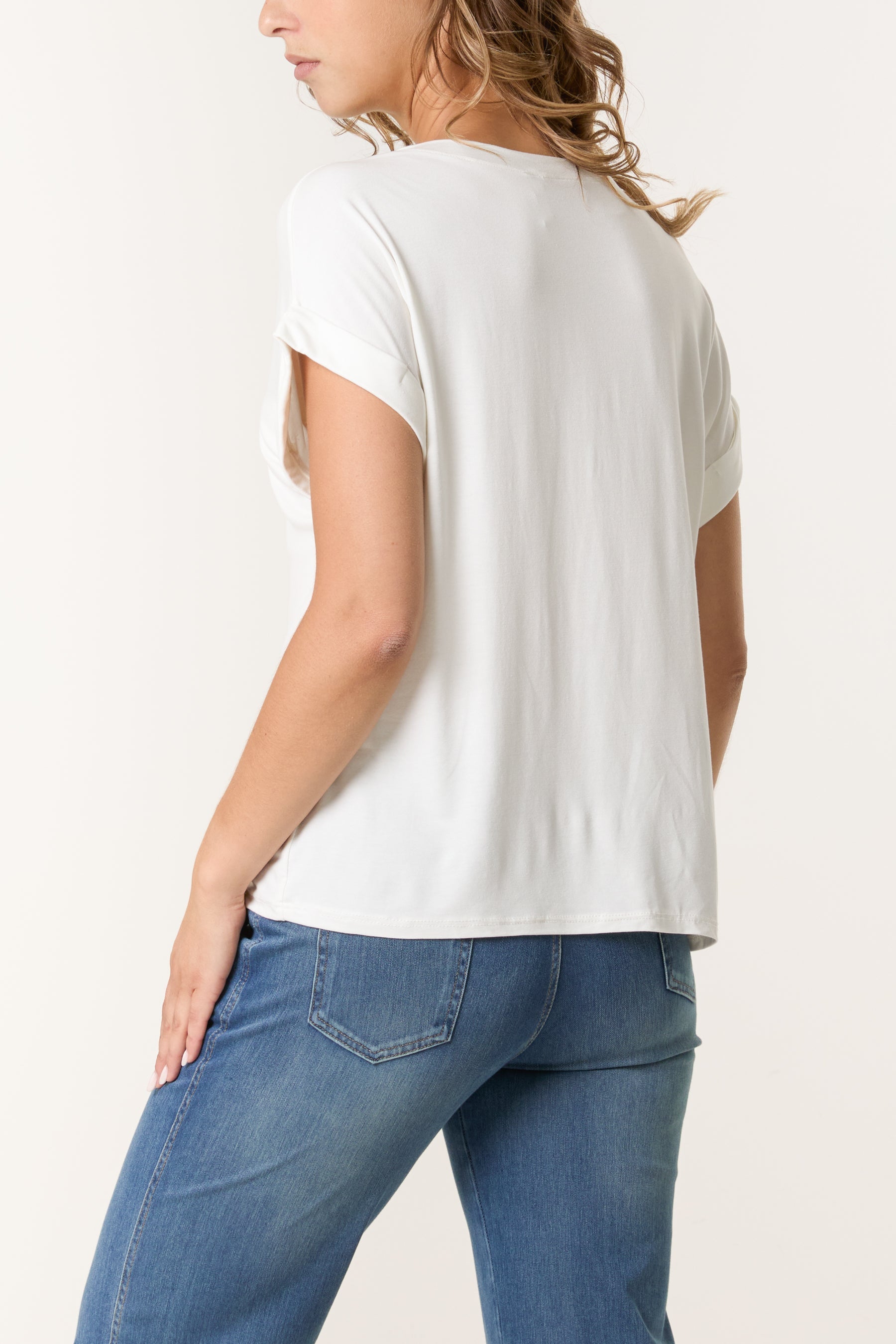 Stretchy Round Neck Short Sleeve T-Shirt