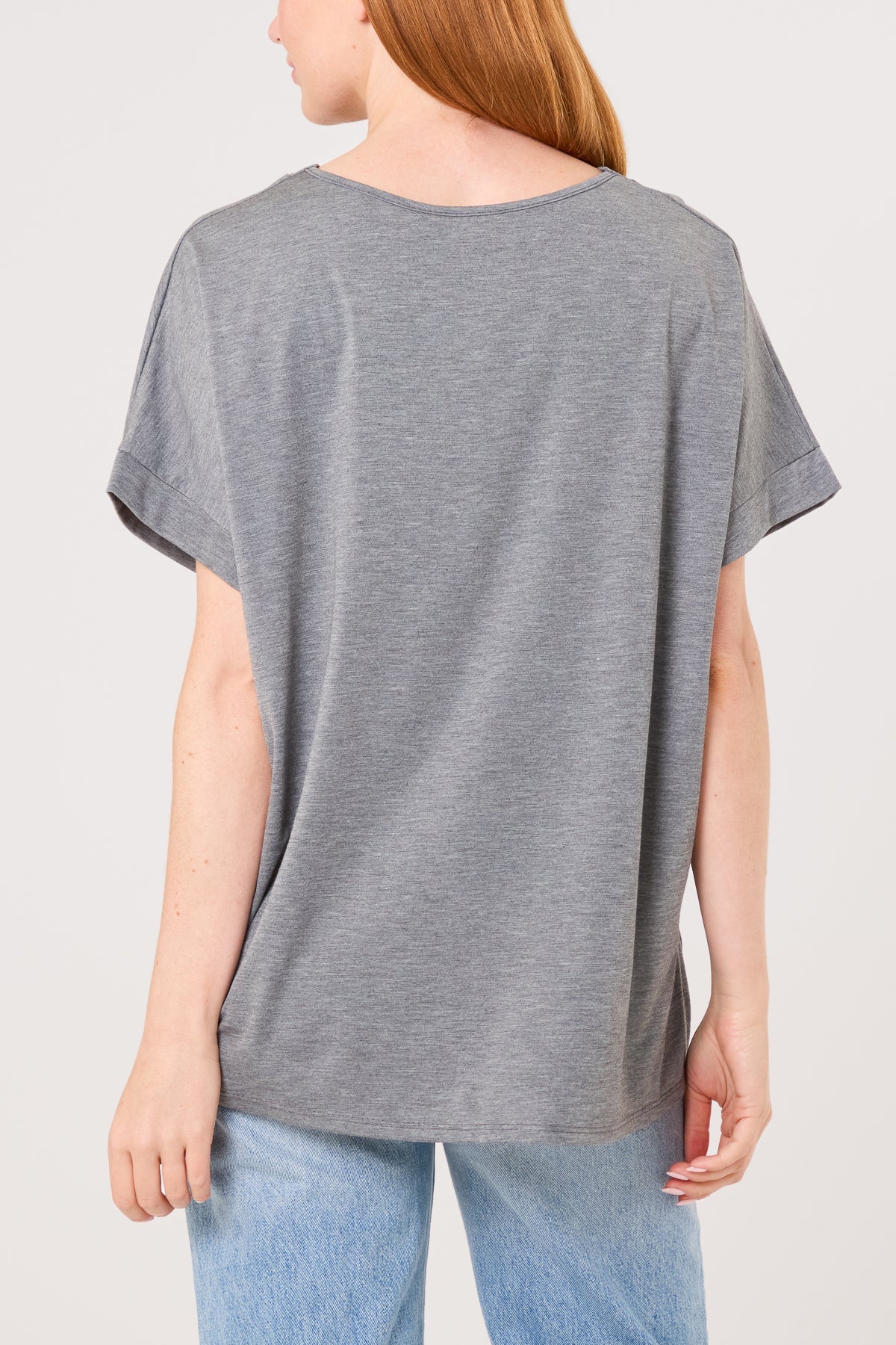 V-Neck Short Sleeve Jersey T-Shirt